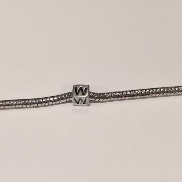 Silver W Spacer Charm for Pandora Style‎ Bracelet - Picture 2 of 5